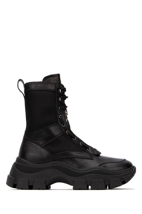 saks fifth avenue prada boots|Prada black chunky combat boots.